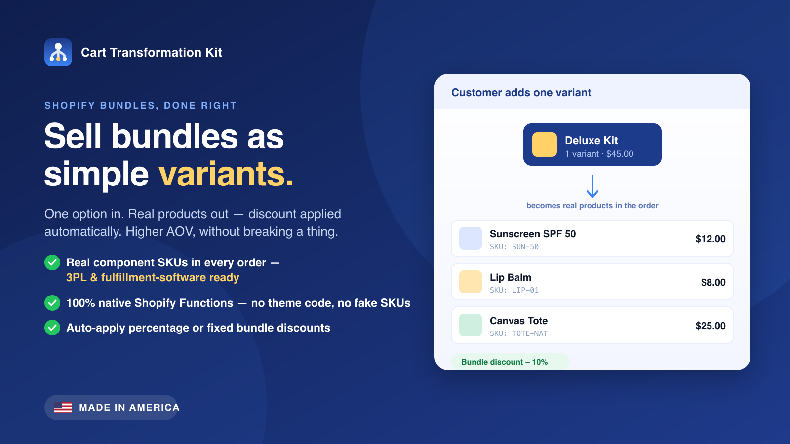 Cart Transformation Kit — overview