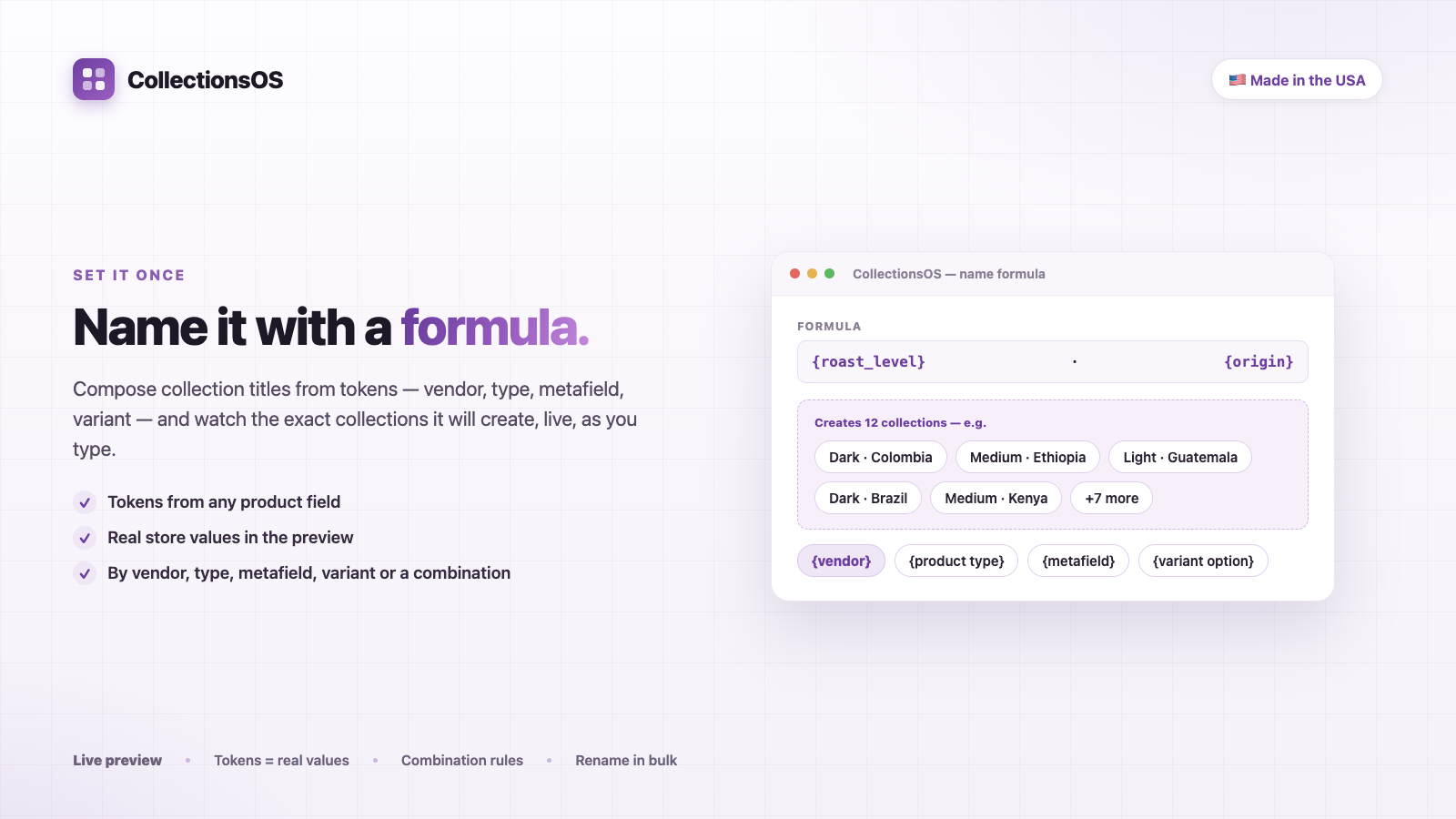 Name formula builder