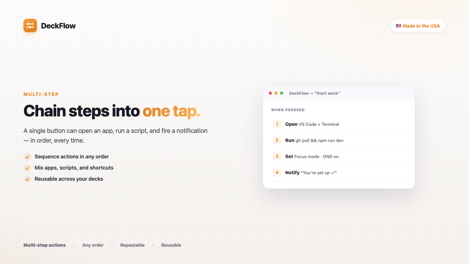 Multi-step actions