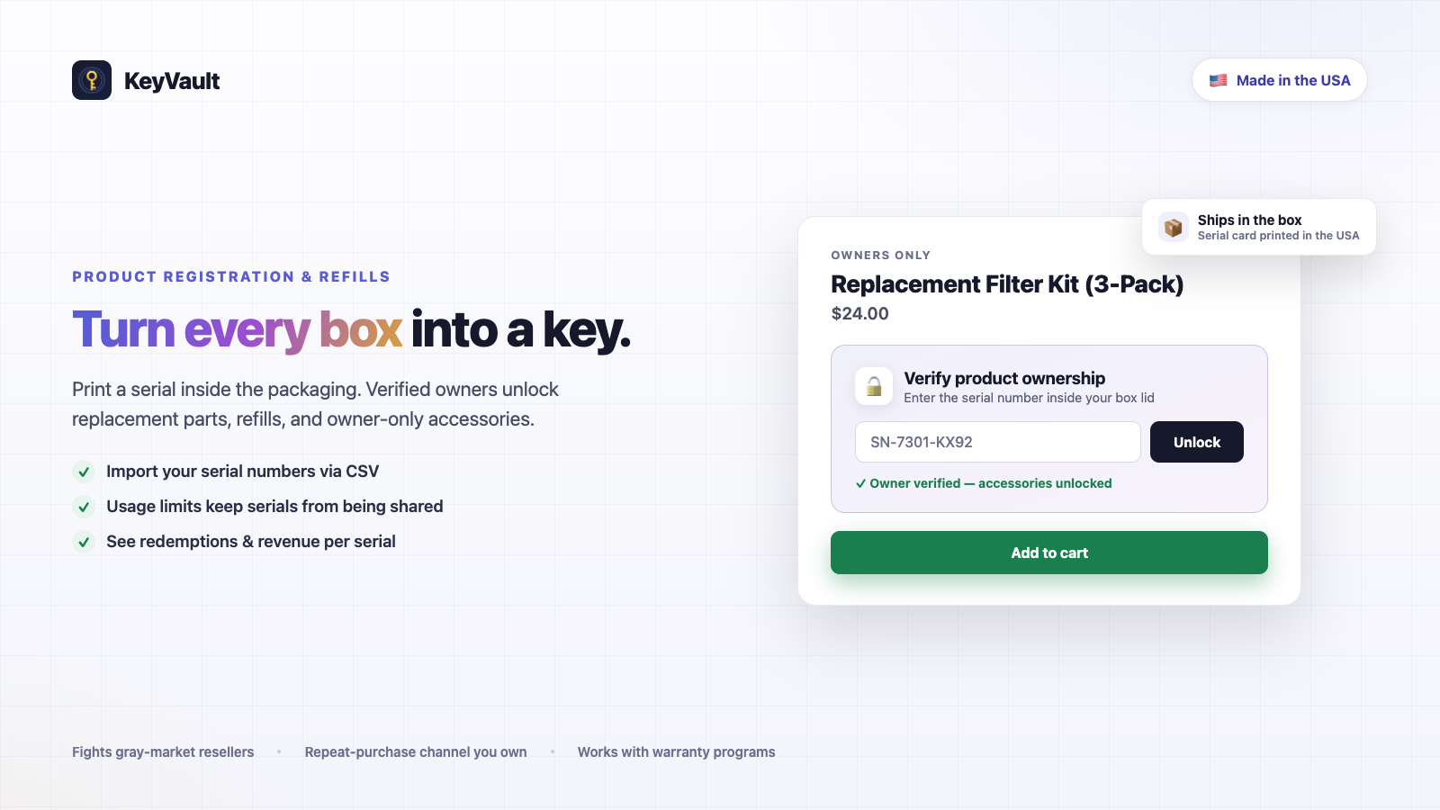 Keys, usage & tracking