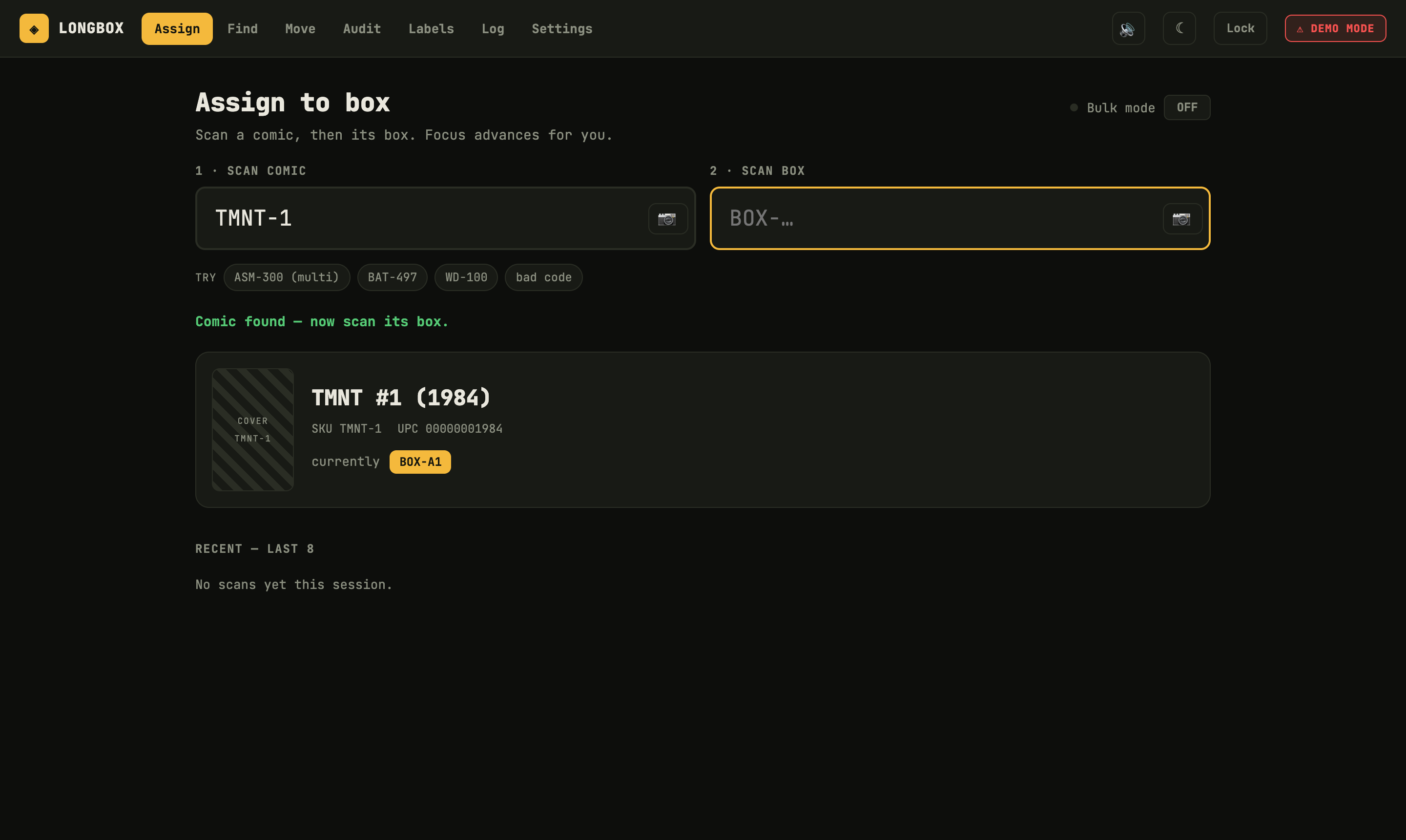 Scan-first assign flow