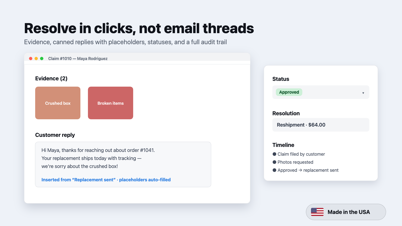 Resolve in clicks