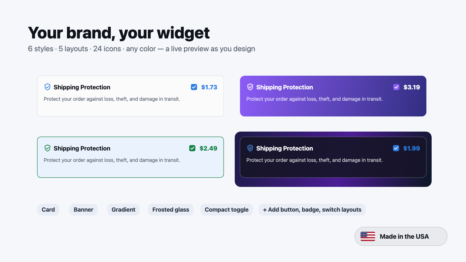 Cart protection widget