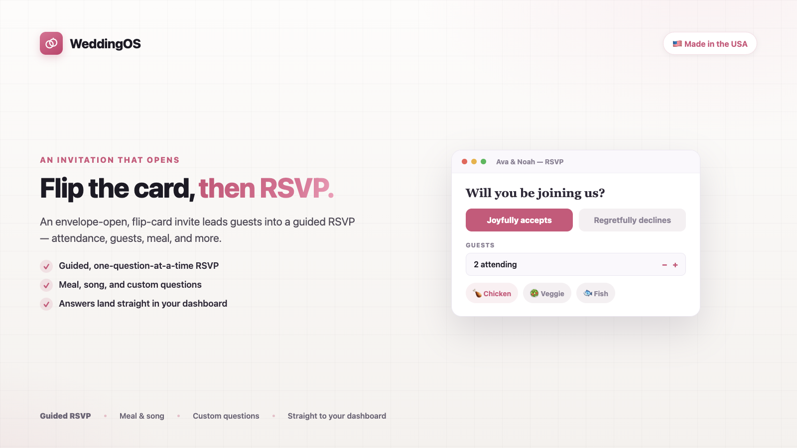 Flip-card invitation & RSVP